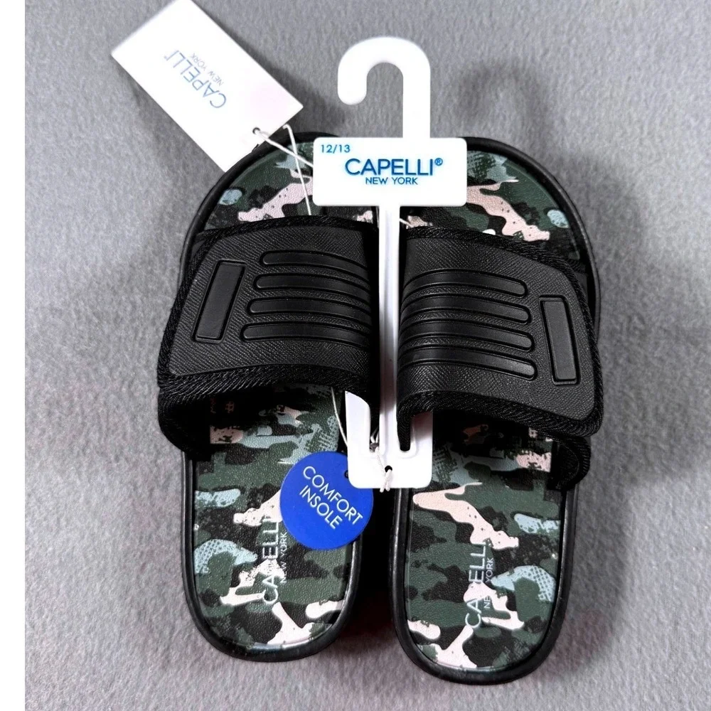 Capelli New York Kids Camo Slide Sandals Size 12/13 NWT Comfort Insole‎ Casual